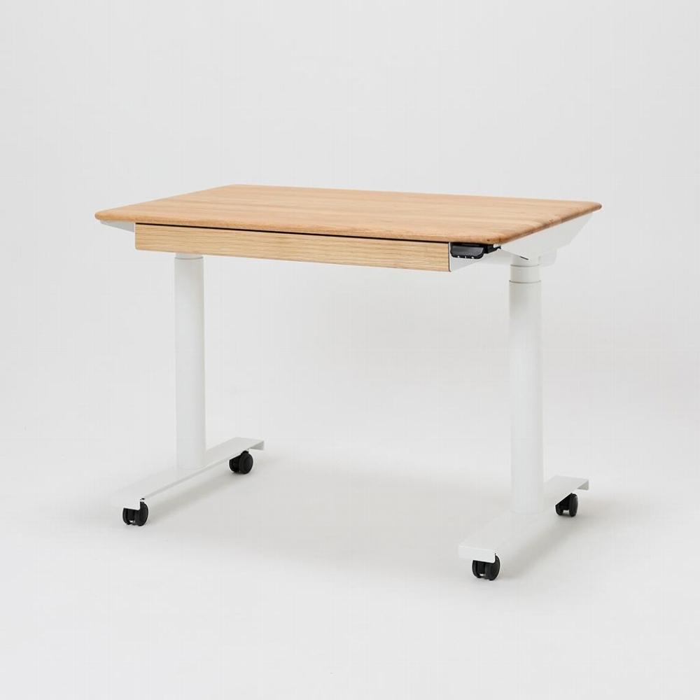 【シェルフS・キャビネットセット】サイズオーダー可 電動昇降 学習机 プレディデスク オーク