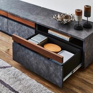 テレビボード 幅180☆ 天然木 ウォールナット無垢材 グレー　カラー：DGY