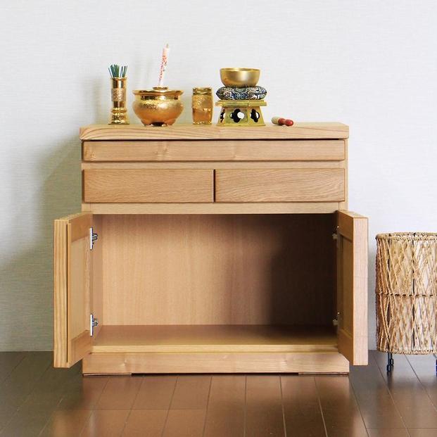 仏壇台 仏壇下台 お仏壇 大川家具 完成品 60cm 幅60cm ミニ仏壇 小型仏壇 日本製 AKBU-02-60L ナチュラル