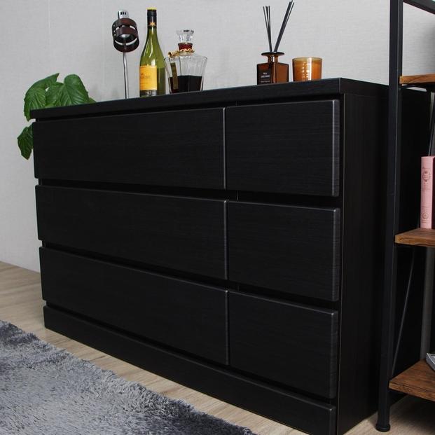 ローチェスト 完成品 タンス チェスト 箪笥 幅120cm 日本製 国産 120幅 3段 木製 CRCH-01-120L DBR