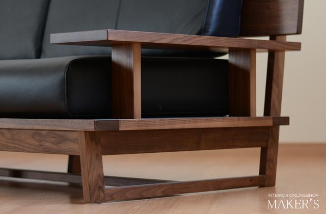 ウッドフレーム ソファ MIYABIO ウォールナット 無垢材【福岡県・辻製作所】