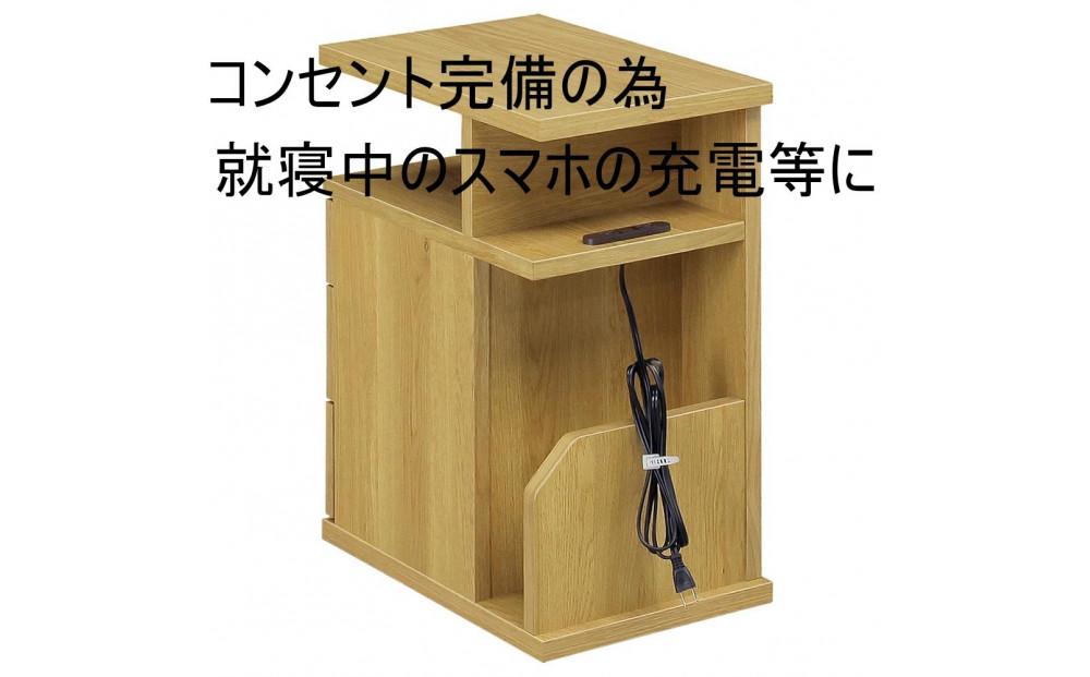 クエスト ナイトテーブル右OP(ウォールナット色) キャスター付き