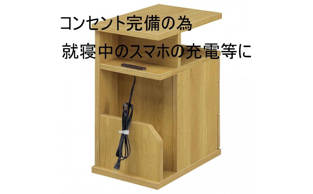 クエスト ナイトテーブル左OP(ナチュラル色) キャスター付き