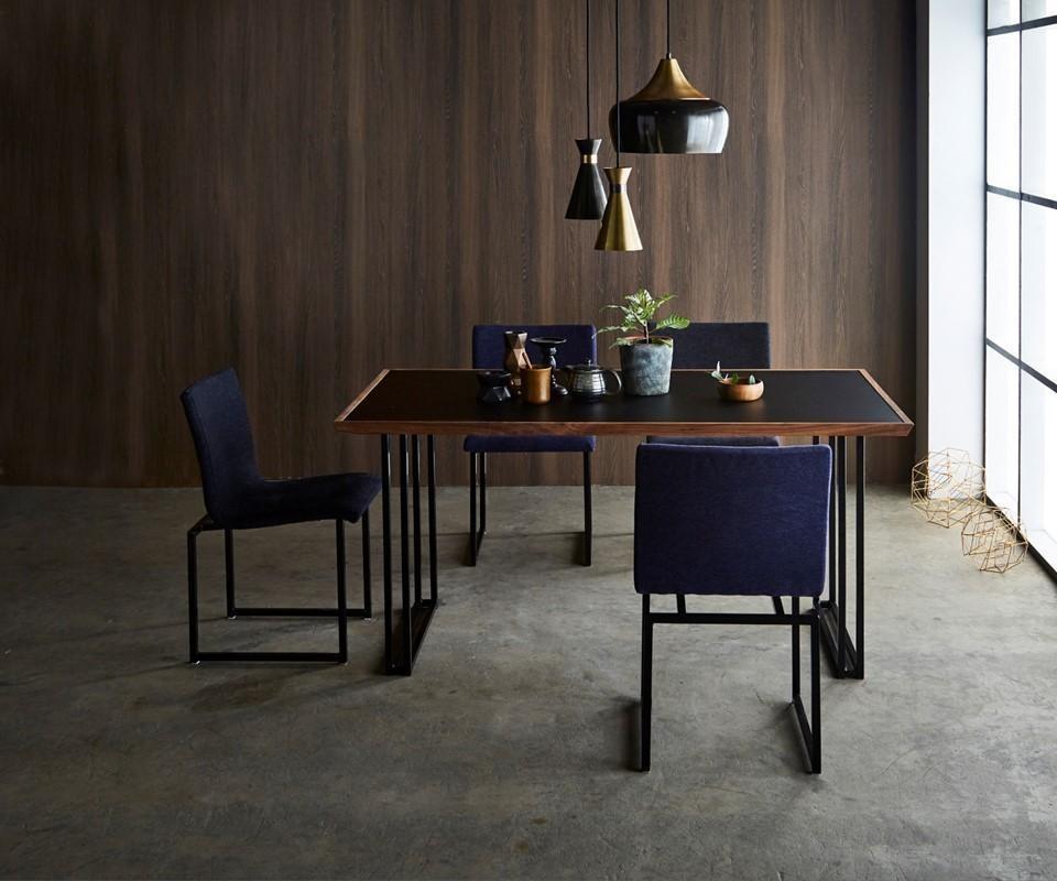 【開梱設置込み】ダイニングチェア チェア イス スチール脚 ファブリック ダークブルー 日本製 国産 免疫家具 大川家具 人気 おしゃれ 【カラー：ダークブルー】