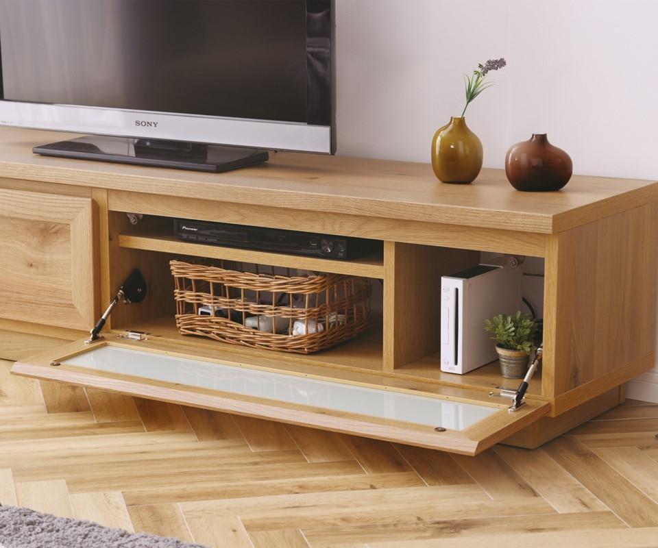 【開梱設置込み】TVボード テレビボード 幅160cm オーク柄 完成品 TV台 テレビ台 リモコン操作対応 シンプルデザイン 免疫家具 国産 家具 大川