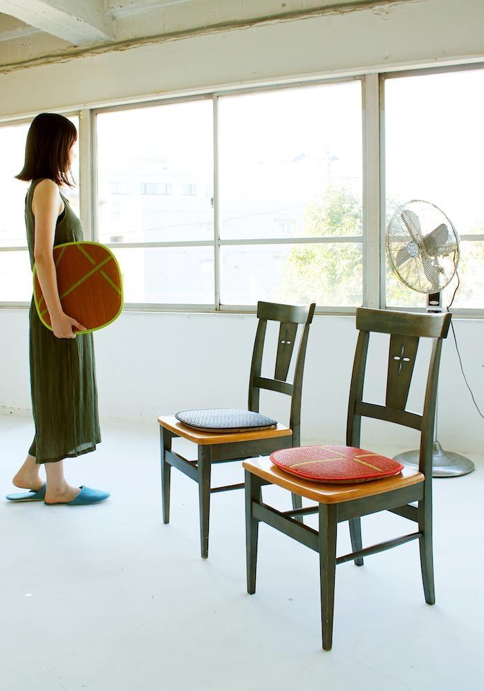 OTO い草クッション 47×47cm 2枚組【ZIG-ZAG YE】