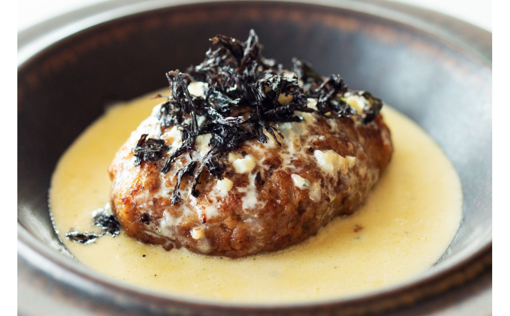 焼き師ママが焼いた九州ハンバーグ ・ジャポネソース(5個),のりとゴルゴンゾーラソース(5個入り)