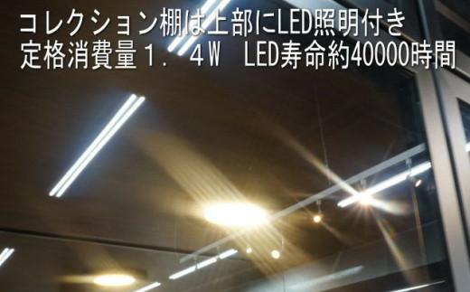 ヴァール 60cm幅 アルミ枠ガラス戸コレクション収納棚