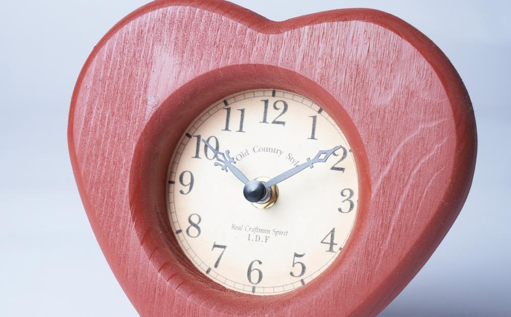 ハート置き時計 レッド