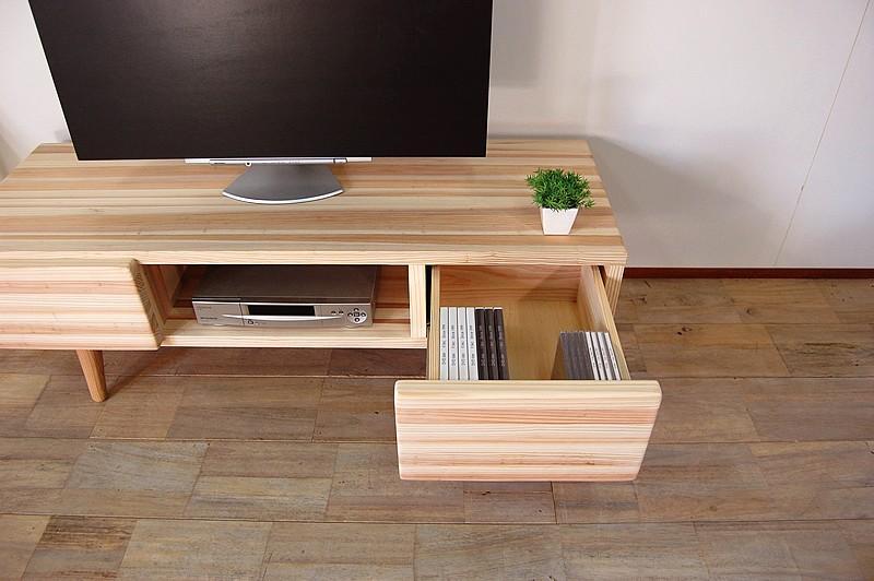 【撫でたくなる国産杉のすべすべテレビ台】NADEテレビボード 130 国産杉