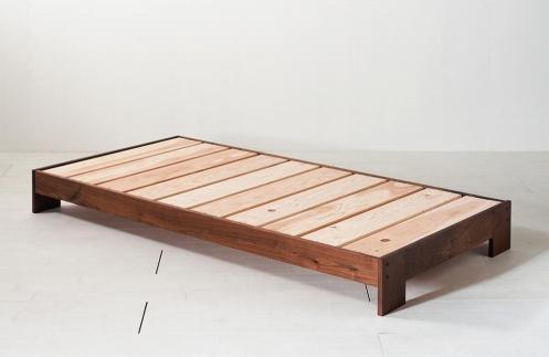 お家で組み立てる楽しみ　NO1DYベッド　シングルサイズ　ウォールナット無垢材　大川家具