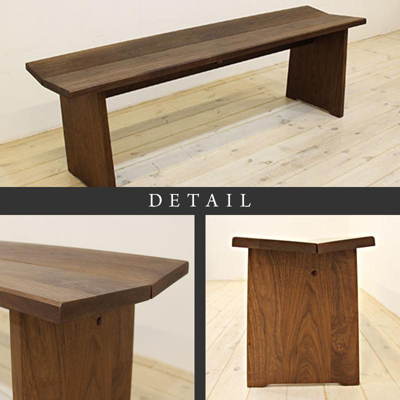 【大川家具】無垢材　ベンチ　ダイニングベンチ　チェア　ダイニングチェア　凛　type1　幅1400　WN　2人掛け　3人掛け　天然木　国産　日本製　無垢材　完成品　組み立て不要　高級感　福岡県大川市