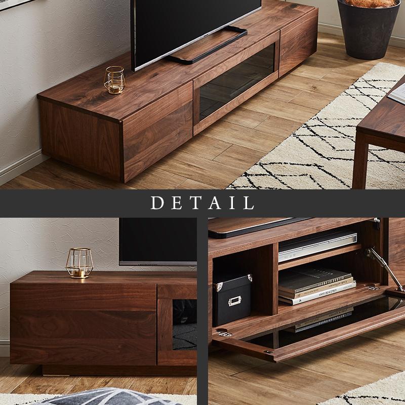 【大川家具】無垢材 テレビボード  ローボード テレビ台  TV台 凛 幅1800  ウォールナット ナチュラル インテリア おしゃれ 収納 国産 日本製 完成品 組み立て不要 高級感  【設置付き】