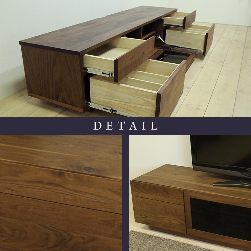 【大川家具】無垢材 テレビボード  ハイタイプ テレビ台 TV台 凛 type2 幅1800  ウォールナット ナチュラル インテリア おしゃれ 収納 国産  完成品 組み立て不要 高級感【設置付き】