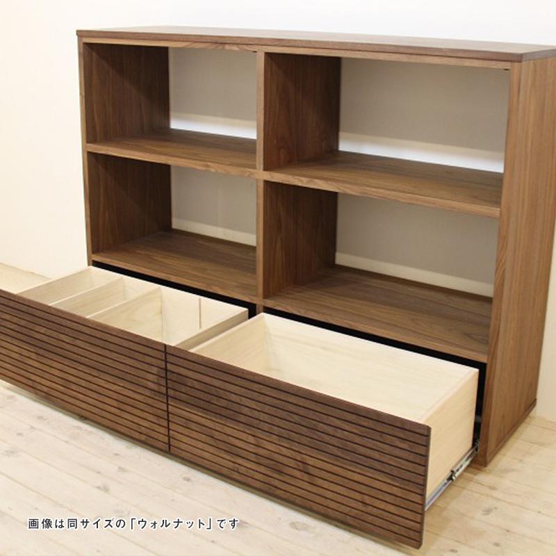 【大川家具】無垢材 リビングシェルフ シェルフ 本棚 収納家具 収納 風雅 幅1500 ホワイトアッシュ 天然木 北欧 国産 完成品【設置付き】