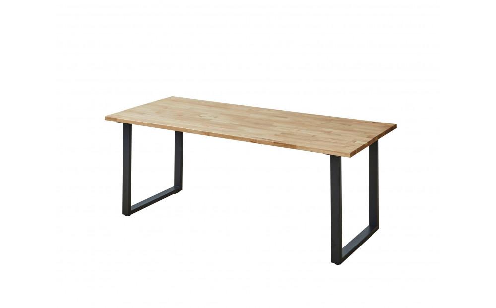 【大川家具】無垢材 ダイニングテーブル 食卓テーブル 4人掛け 幅1800mm 奥行800mm ホワイトオーク 天然木 国産 日本製 鉄脚 開梱設置便 高級感 インダストリアル【設置付き】