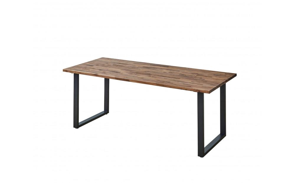 【大川家具】無垢材 ダイニングテーブル 食卓テーブル 4人掛け 幅1800mm 奥行800mm ウォールナット 天然木 国産 日本製 鉄脚 開梱設置便 高級感 インダストリアル【設置付き】