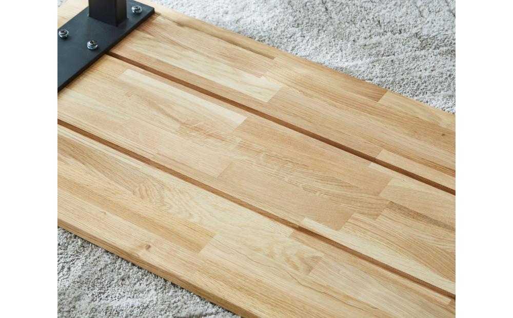 【大川家具】無垢材 センターテーブル 食卓テーブル ローテーブル リビングテーブル 幅1000 ホワイトオーク 天然木 国産 日本製 鉄脚 完成品 組み立て不要 高級感 インダストリアル