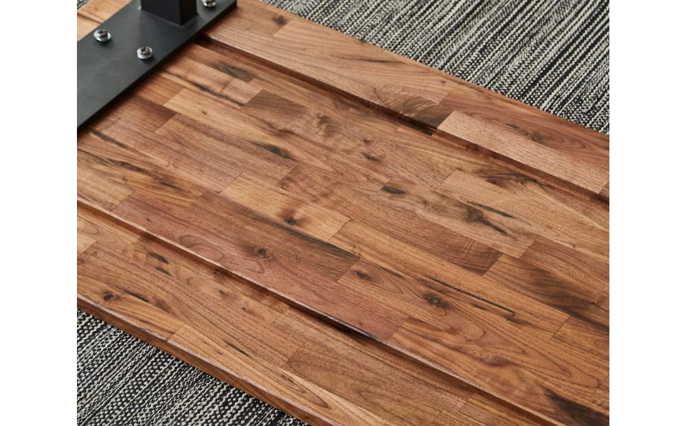 【大川家具】無垢材 センターテーブル 食卓テーブル ローテーブル リビングテーブル 幅1000 ウォールナット 天然木 国産 日本製 鉄脚 完成品 組み立て不要 高級感 インダストリアル