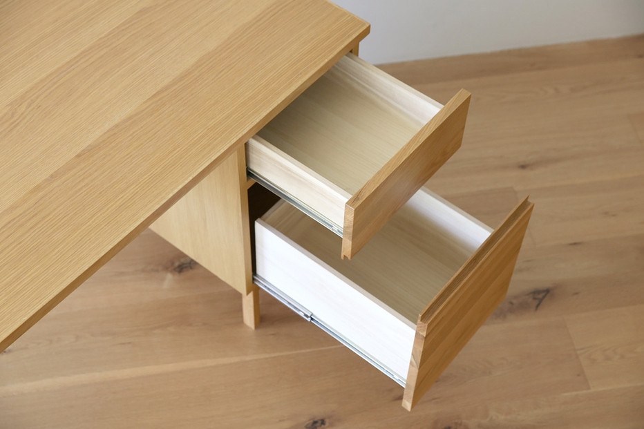 【開梱設置】高野木工 プレーンデスク SET8 オーク（W130×D60cm）【10年保証】