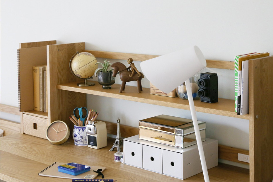 【開梱設置】高野木工 プレーンデスク SET2 オーク（W90×D55cm）【10年保証】