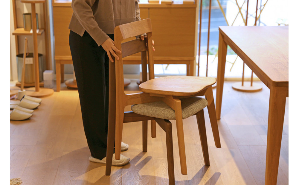 【開梱設置】高野木工 RIALTO CHAIR リアルト チェア オーク(グレー塗装) 板座 【10年保証】