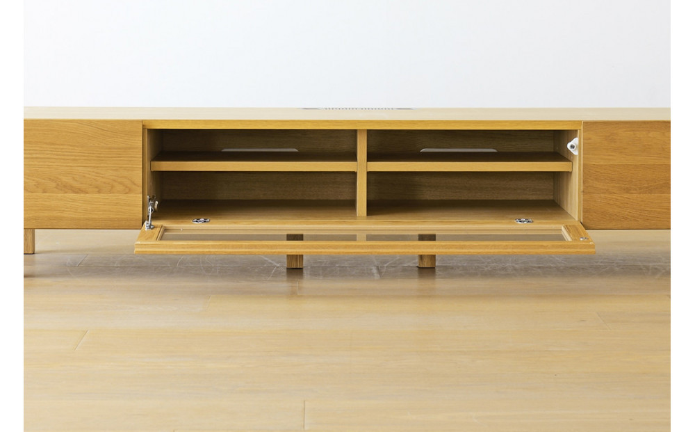 【開梱設置】高野木工 LECCE レッチェ 180TVボード オーク (透明ガラス) 【10年保証】