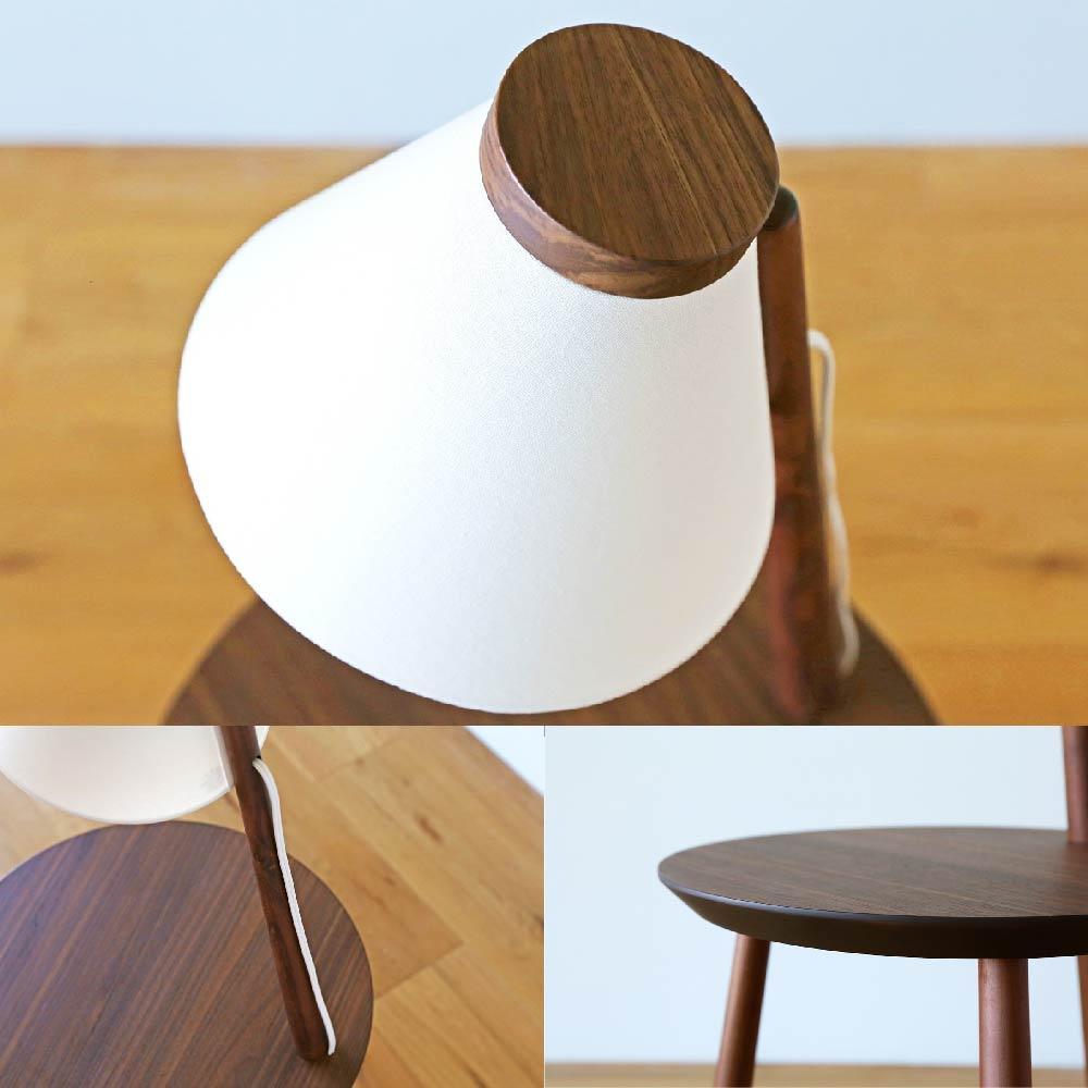 【10年保証】メリッジャーレ照明付きサイドテーブル ウォルナット材