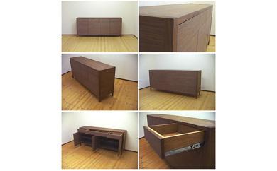 【プッシュオープンリビングボード ウォールナット 180cm】プッシュオープンタイプ＜ウォールナット材 オイルフィニッシュ＞