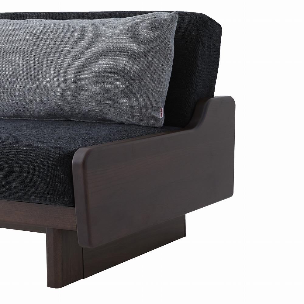 【大川家具】「ごろ寝ソファベッド」レスト 200：ブラウン×ダークグレー【モーブル】