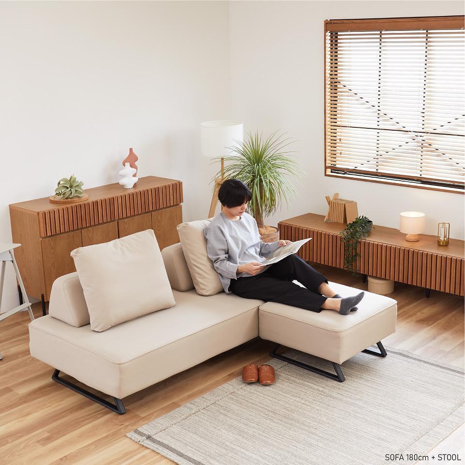 ミゲル スツール 65cm アイボリー【モーブル】【大川家具】