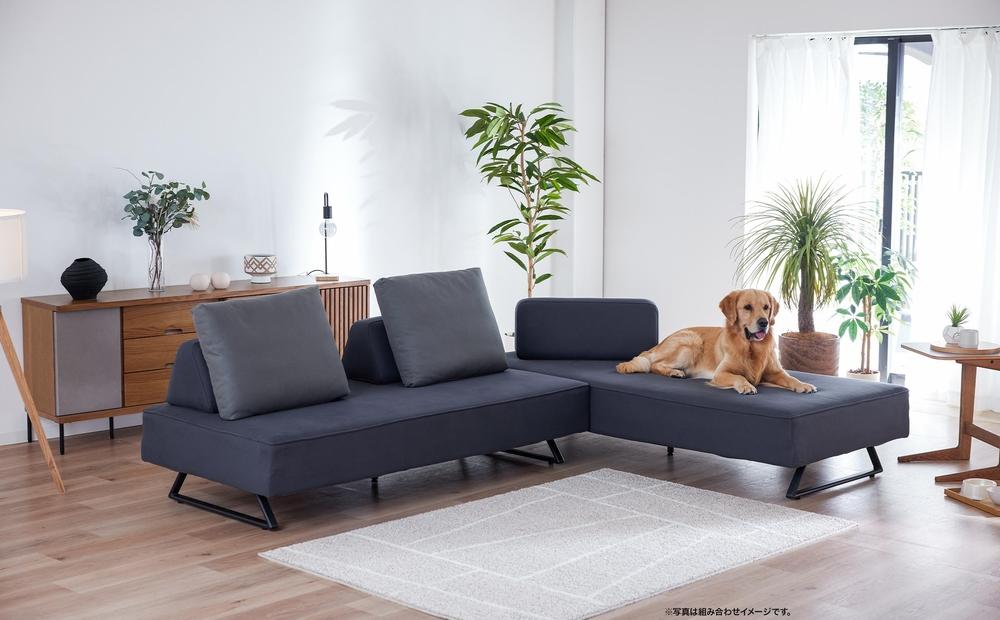 【本体取替カバー(同色)セット】 リバティ2 ソファ 200cm 3人掛け ダークグレー【モーブル】【大川家具】