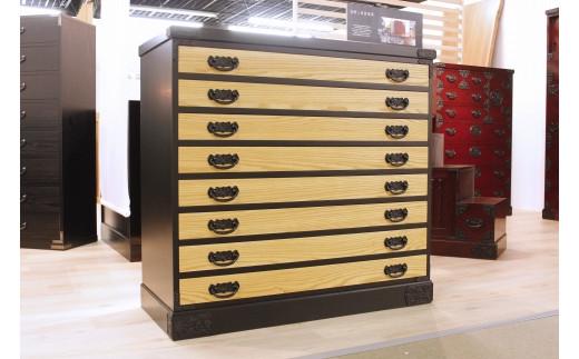 【奏（かなで) BK色】★和のデザインが印象的で着物をきれいに収納できるタンス 100年を超える大川の老舗箪笥メーカー「境木工」職人のこだわりが詰まった高品質で実用性を兼ね備えたチェスト