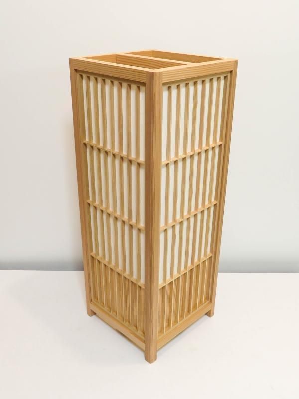 組子行灯「極」 LLサイズ 楮和紙無地 国産杉突板（腰板）デザイン