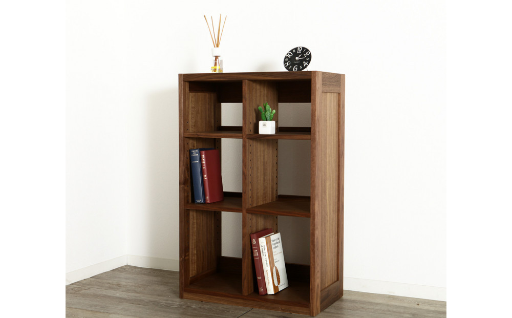 大川家具 ファイン 60cm ブックシェルフ 高さ95cm 天然木ウォールナット