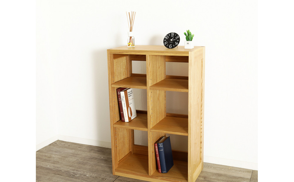 大川家具 ファイン 60cm ブックシェルフ 高さ95cm 天然木 タモ(ブラックアッシュ)