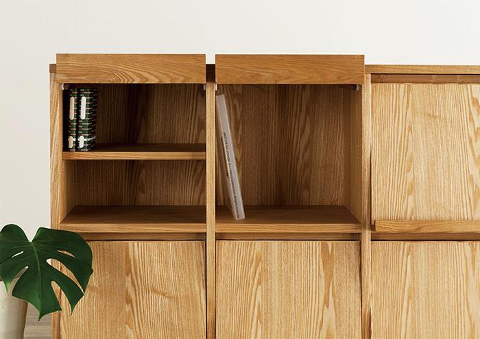 大川家具 ソプラ 76cm マガジンラック 本棚 2列2段 天然木ブラックアッシュ(タモ) 野中木工所