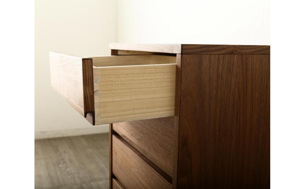 大川家具 ティレ 50cmリビングチェスト 台輪 天然木ウォールナット