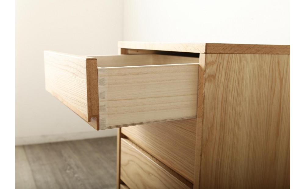 大川家具 ティレ 50cmリビングチェスト 台輪 天然木オーク(ナラ)