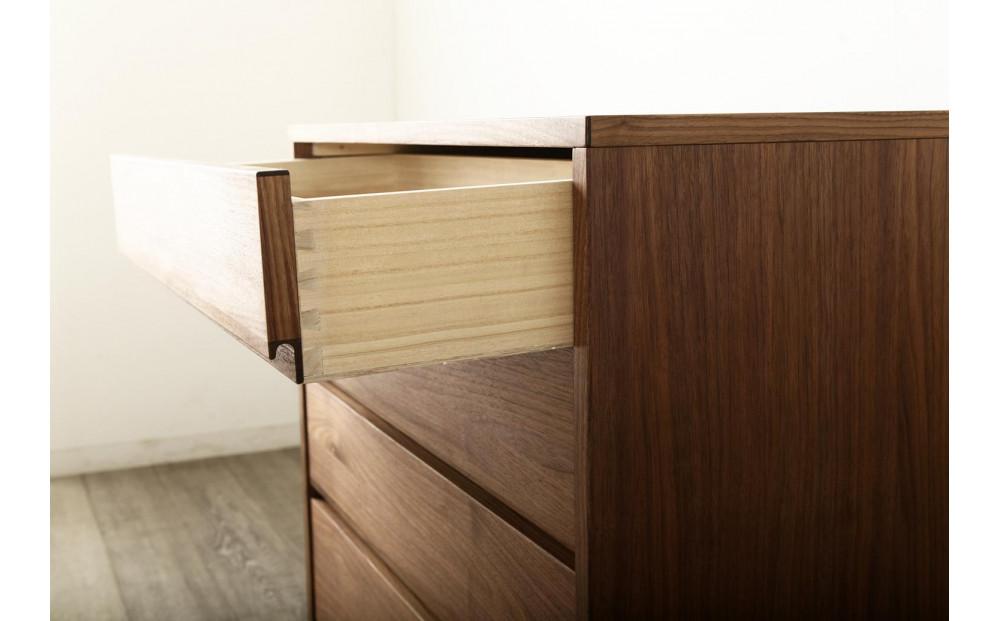 大川家具 ティレ 80cmリビングチェスト 台輪 天然木ウォールナット