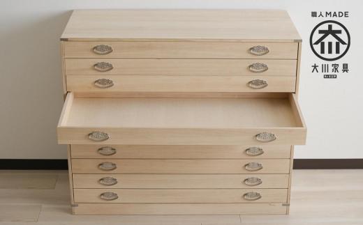 【底板も背板も総桐仕様】桐たんす(桐箱) かぐら10段