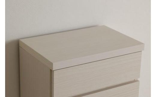 【洗面所などの限られた空間に便利】薄型チェスト 45cm幅5段 (ホワイト木目)