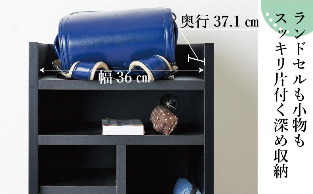 ランドセルラック キャスター付き 完成品 国産 幅40cm 子供 子供収納 40 収納棚 収納 ランドセル 木製 ラック（FADDY-ファディ-）ブラック