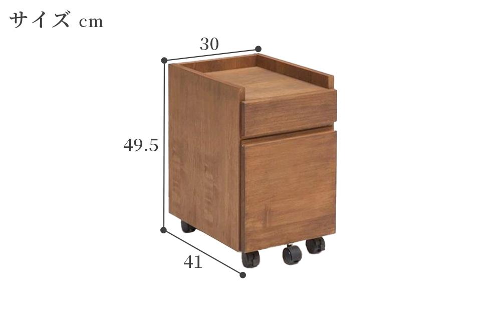 ＜空間にマッチする超シンプルデザインワゴン＞／シンプルワゴン／ブラウン／机／大川家具