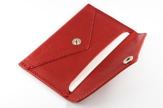 maf pinto 薄型名刺入れ レザーカードケース レッド