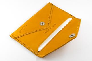 maf pinto 薄型名刺入れ レザーカードケース イエロー