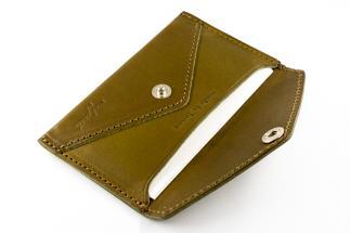 maf pinto 薄型名刺入れ レザーカードケース オリーブ