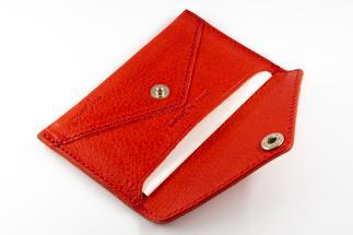 maf pinto 薄型名刺入れ レザーカードケース レッド シュリンク