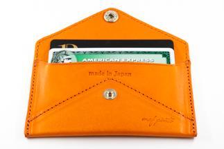 maf pinto 薄型名刺入れ レザーカードケース オレンジ シュリンク