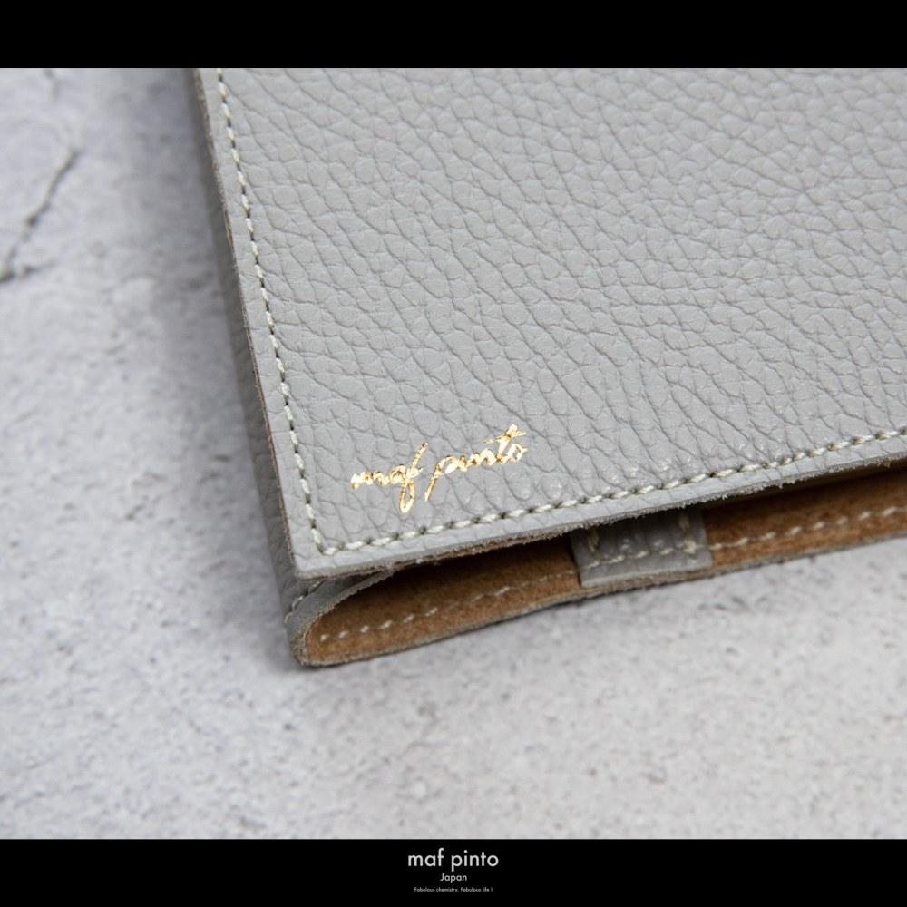 maf pinto (マフ ピント) レザーブックカバー文庫サイズ ADRIA LINE ライトグレー 本革 日本製